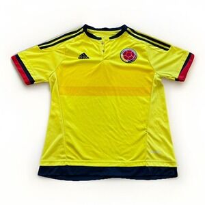 Adidas Columbia Soccer Jersey Mens M Yellow Futbol Home Stadium Shirt